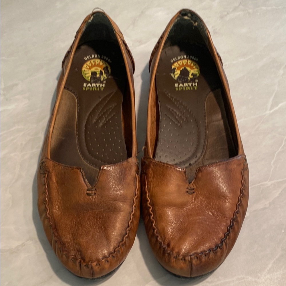EARTH SPIRIT Brown Moccasins Slip-On Leather